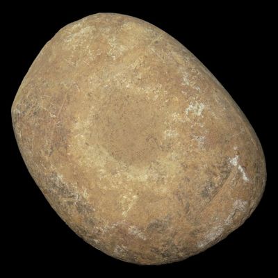 Sale Photo Thumbnail #297: Pitted Nutting Stone / Hammerstone, St. Charles Co., Missouri, Found by Ron Knowles