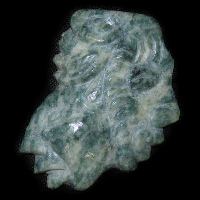 Sale Photo Thumbnail #105: 1 5/8" Pre-Columbian Mayan Human Effigy Pendant, Motley COA, Jade, Guatemala