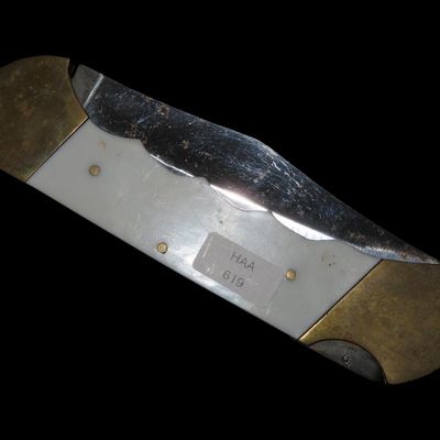 Sale Photo Thumbnail #617: Large Vintage Pocket Knife, Pakistan, 6 1/2" Closed, 11 1/2" Open