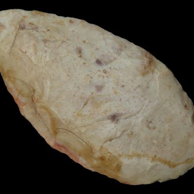 3 7/8" Kaolin Early Ovoid Knife, St. Charles Co., Missouri, Found by Ronald Knowles