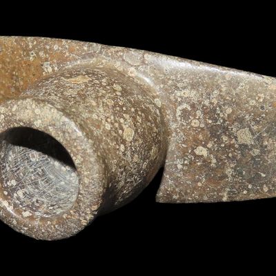 3" Hopewell Platform Pipe, Motley COA, Calhoun Co., Illinois, Ex. Tommy Beutell Collection