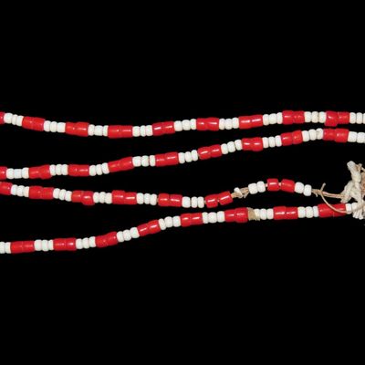 Sale Photo Thumbnail #150: 18" Strand of Colorful Red and White Trade Beads, Florida