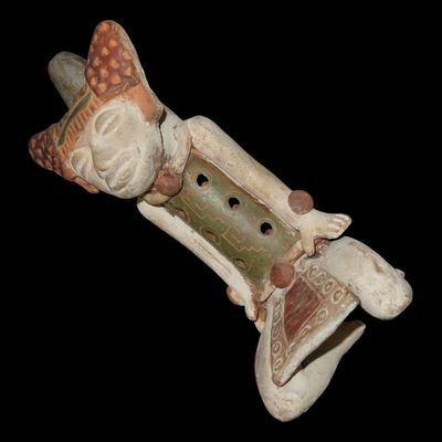 Sale Photo Thumbnail #615: Pre-Columbian-Style Aztec Human Effigy Flute / Whistle