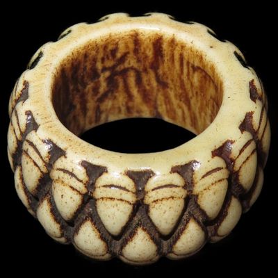 Sale Photo Thumbnail #486: Carved Bone Ring with Teeth or Fangs, Mexico