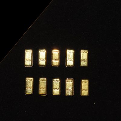 Sale Photo Thumbnail #684: Lot of 10 Mini Gold-Plated Bars