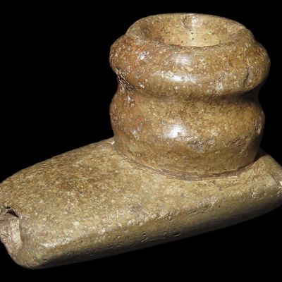 Sale Photo Thumbnail #175: 2 1/8" Hopewell Platform Pipe, Motley COA, Pipestone, Schuyler Co., Illinois