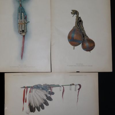 Sale Photo Thumbnail #673: Lot of 3 1904 Pawnee Prints: "The Rattles," "The White Feathered Stem," and "Mother Corn"