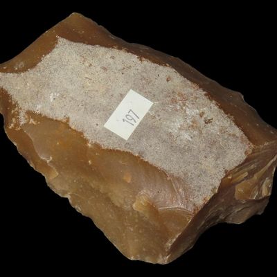 Sale Photo Thumbnail #324: 5 1/2" Acheulean Early Man Blade / Paleolithic Hand Axe, France, Reported 150,000-250,000 Years Old