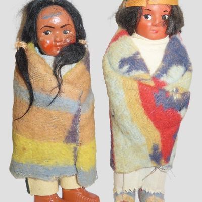 Sale Photo Thumbnail #279: Pair of Native American Skookum Dolls