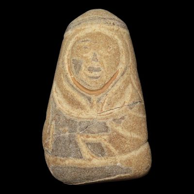 1 7/8" Carved Stone Human Effigy Doll, St. Charles Co., Missouri, Found by Ronald Knowles