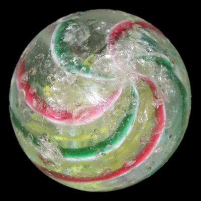 Sale Photo Thumbnail #550: 1 1/2" Huge Antique German Swirl Handmade Marble, Nice Large Example