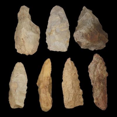 Sale Photo Thumbnail #277: Lot of 7 Flint Celts & Blades, St. Charles Co., Missouri, Found by Ron Knowles