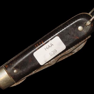 Sale Photo Thumbnail #537: Vintage Ric Nor Two-Blade Pocket Knife with Tallied Handles