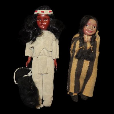 Sale Photo Thumbnail #253: Pair of Native American Skookum Dolls