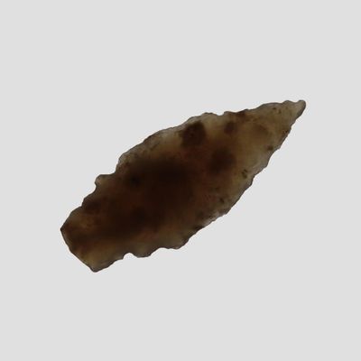 Sale Photo Thumbnail #539: Double-Notch Bird Point / Arrowhead, Translucent Agate, New Mexico