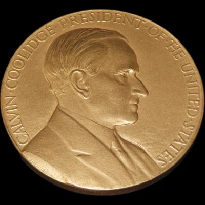 Sale Photo Thumbnail #520: 3" Vintage Calvin Coolidge Indian Peace Medal