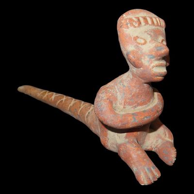 Sale Photo Thumbnail #153: 7 3/16" Pre-Columbian-Style Human Effigy Pipe, Mexico