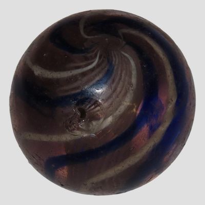 Sale Photo Thumbnail #491: 1 3/4" Huge Antique German Swirl Handmade Marble, Very Large Example