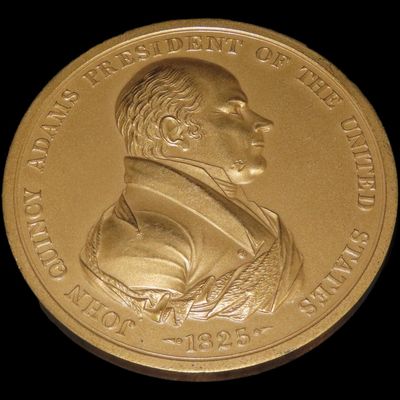 Sale Photo Thumbnail #480: 3" Vintage John Quincy Adams Indian Peace Medal