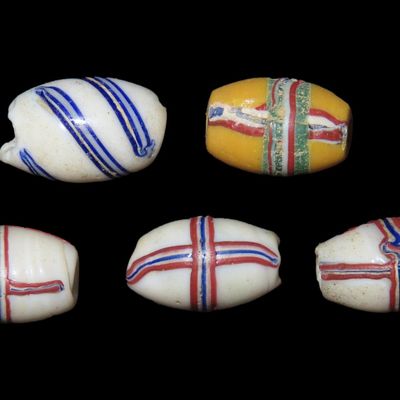 Sale Photo Thumbnail #156: Lot of 5 French Cross Trade Beads, St. Louis Area, Found by Ron Knowles