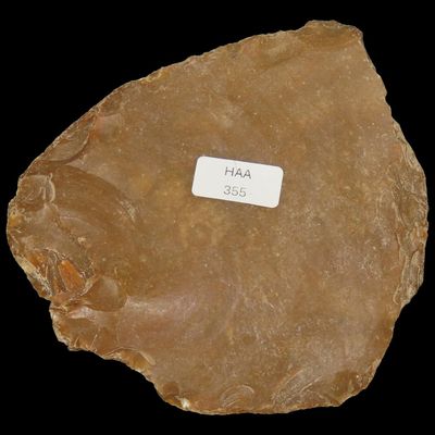Sale Photo Thumbnail #353: 5" Acheulean Early Man Blade / Paleolithic Hand Axe, France, Reported 150,000-250,000 Years Old