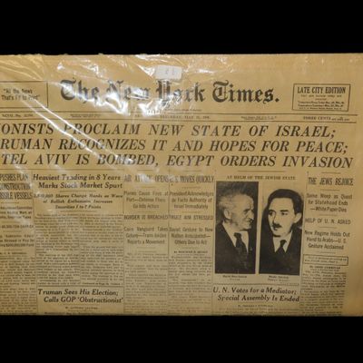 Sale Photo Thumbnail #702: Historical 1948 The New York Times Newspaper, "Tel Aviv Bombed, Egypt Orders Invasion," Full 40+ Page Paper with Historical Information, Pictures, Ads, Stories, etc.