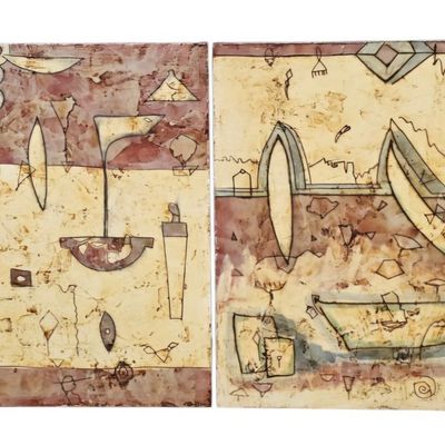 Sale Photo Thumbnail #75: Signed Carme Bassa Encaustic Paintings