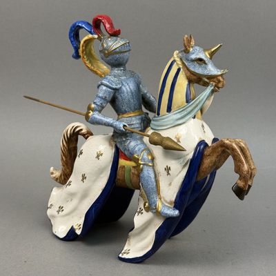 Sale Photo Thumbnail #206: Hand-Painted Porcelain Equestrian Jousting Knight Figurine
