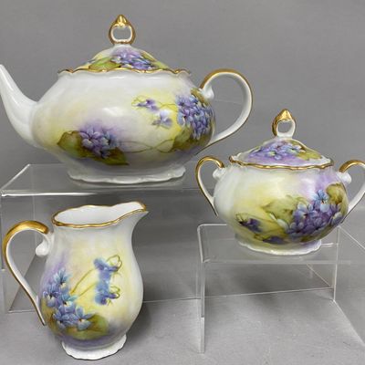 Sale Photo Thumbnail #387: Haas & Czjzek Painted Porcelain Tea Set