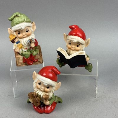 Sale Photo Thumbnail #320: Homco Taiwan Painted Bisque Elf Trio