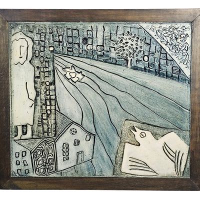Sale Photo Thumbnail #29: John Peplowski Signed Cast Relief Plaque