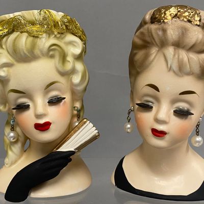 Sale Photo Thumbnail #152: Inarco Japan Glazed Ceramic Lady Head Vases