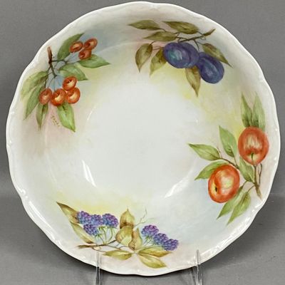 Sale Photo Thumbnail #388: Haas & Czjzek Hand-Painted Fruit Porcelain Bowl