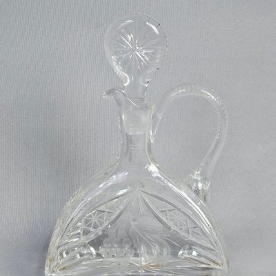 Sale Photo Thumbnail #23: Cut Glass Crystal Decanter & Stopper