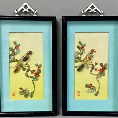 Sale Photo Thumbnail #354: A Pair of Chinese Hardstone Diorama Panels