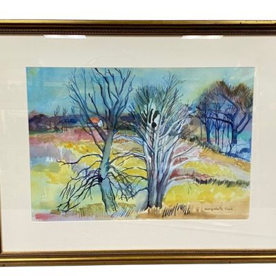Sale Photo Thumbnail #99: Georgiabelle Clark Watercolor Modernist Landscape