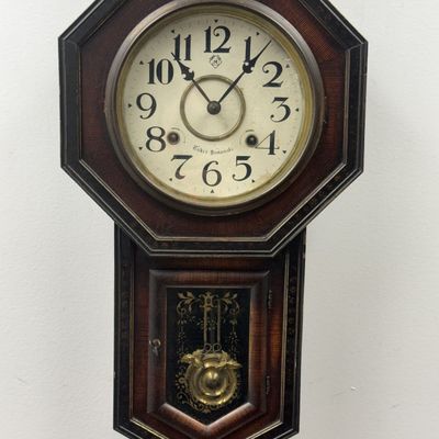 Sale Photo Thumbnail #210: Sato Clock Factory Wood Octagon Drop Trunk Wall Clock