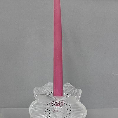 Sale Photo Thumbnail #107: Lalique Anemone Frosted Crystal Candle Holder
