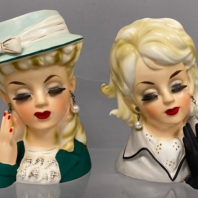 Sale Photo Thumbnail #148: Enesco & Kelvin Ceramic Lady Head Vases