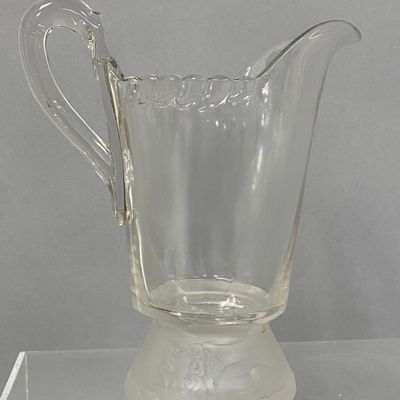 Sale Photo Thumbnail #160: Gillinder Frosted Lion Glass Creamer