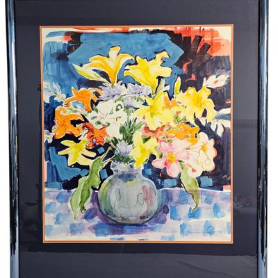 Sale Photo Thumbnail #77: Eleanor Van Haitsma Floral Still Life Watercolor