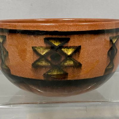 Sale Photo Thumbnail #444: Hugh Hope Painted Geometric Terracotta Bowl
