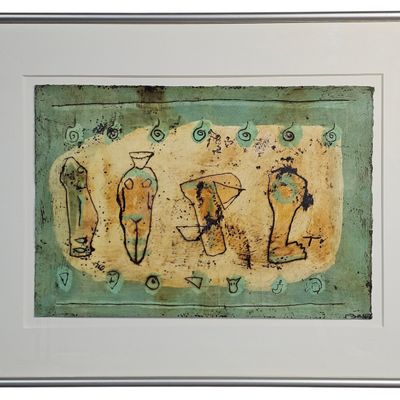 Sale Photo Thumbnail #60: Carme Bassa Untitled Encaustic Framed Art