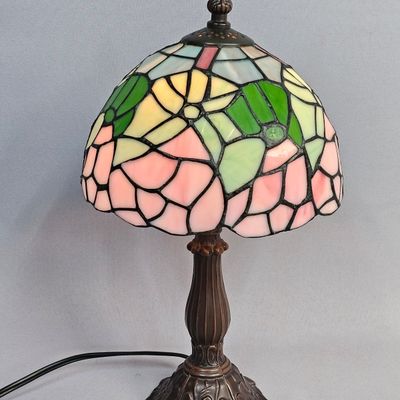 Sale Photo Thumbnail #82: Floral Stained Glass Accent Lamp