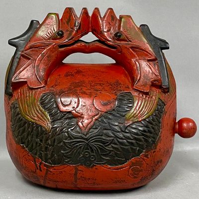 Sale Photo Thumbnail #393: Japanese Lacquered Wood Mokugyo Temple Block