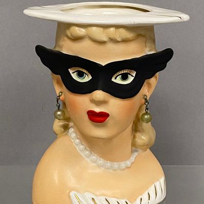 Sale Photo Thumbnail #139: Ceramic Masquerade Lady Head Vase