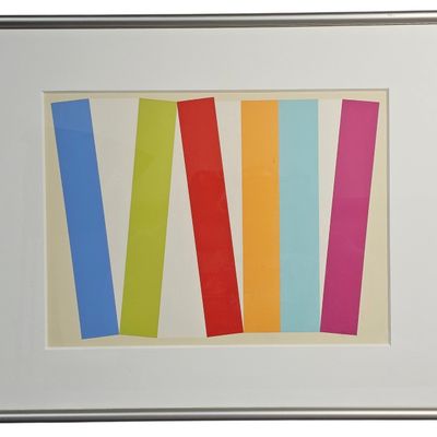 Sale Photo Thumbnail #47: Modernist Color Block Geometric Screenprint