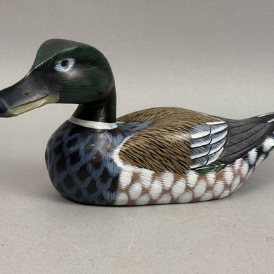 Sale Photo Thumbnail #305: Chinese Hand Painted Wooden Shoveler Duck Decoy