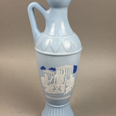 Sale Photo Thumbnail #271: Classical Figures Blue Milk Glass Ewer