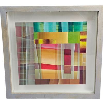 Sale Photo Thumbnail #48: Abstract Geometric Mixed Media Collage
